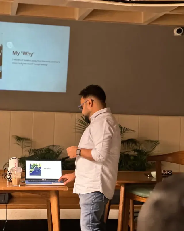 Harshit Bhatia teaching a writing therapy session